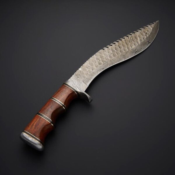 Damascus Kukri Knife With Leather Sheath- ICknives