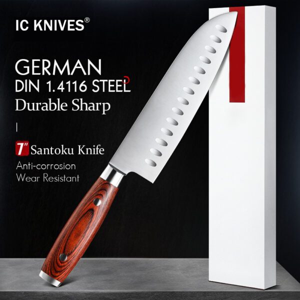 7 Inches German DIN 1.4116 Steel Santoku Knife