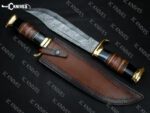 Damascus Hunting Dundee Bowie Knife