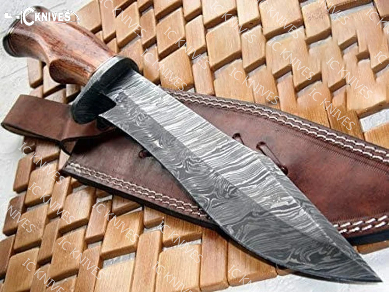 Exotic Wood Handle Bowie Knife