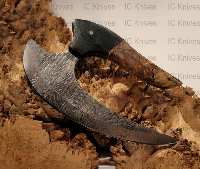 Full Tang Blade Damascus ULU Knife - IC Knives