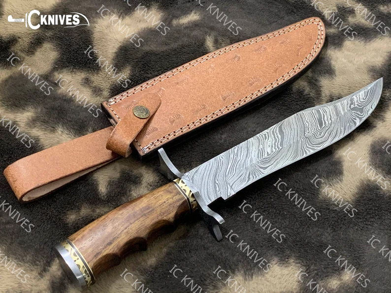 Handmade Damascus Bowie Knife
