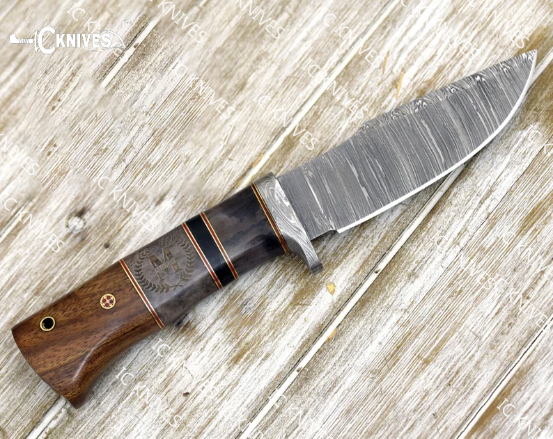 Hand Damascus Hunting Bowie knife