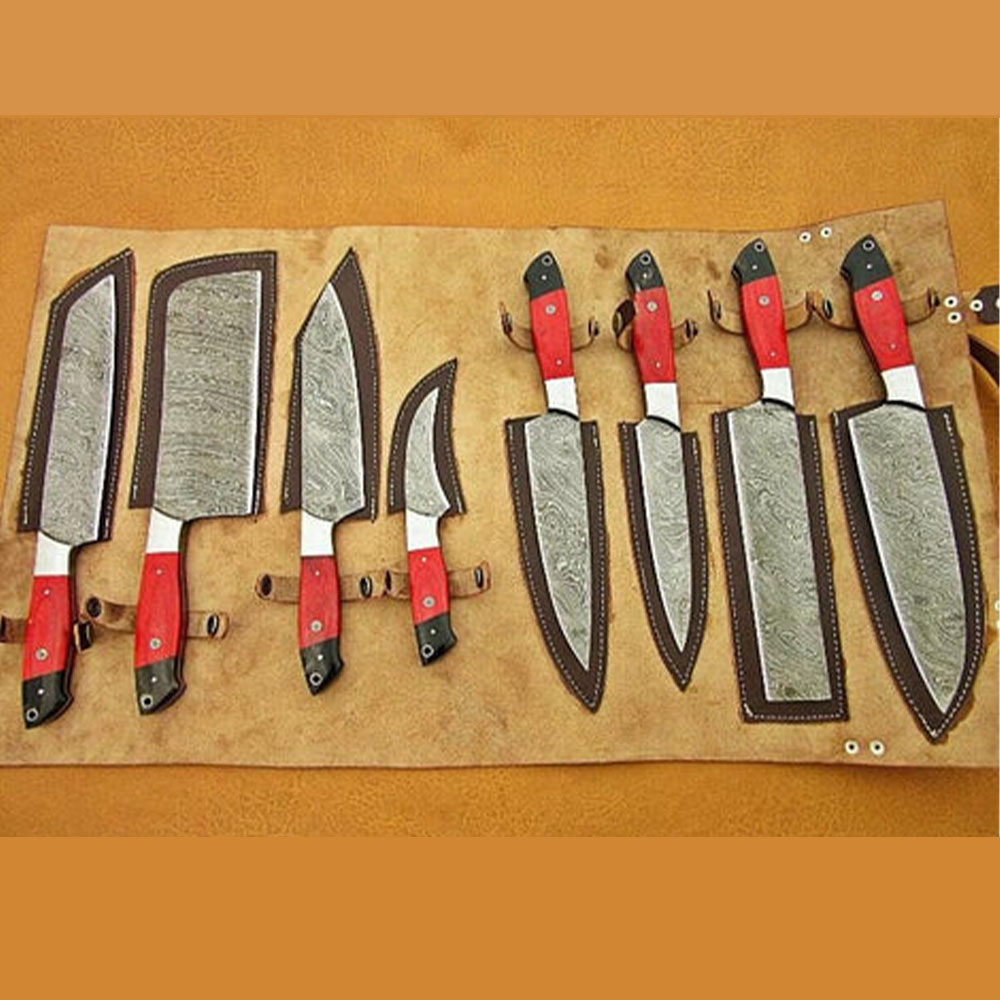 8 PCS Damascus Steel Knife Set For Executive Chef